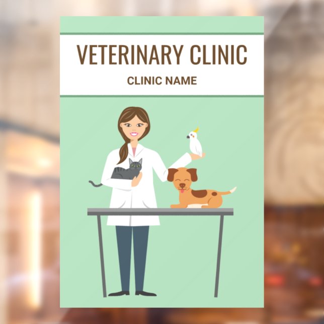 Vinilos Para Cristales Veterinaria Y Animales En Verde (Hoja 2)