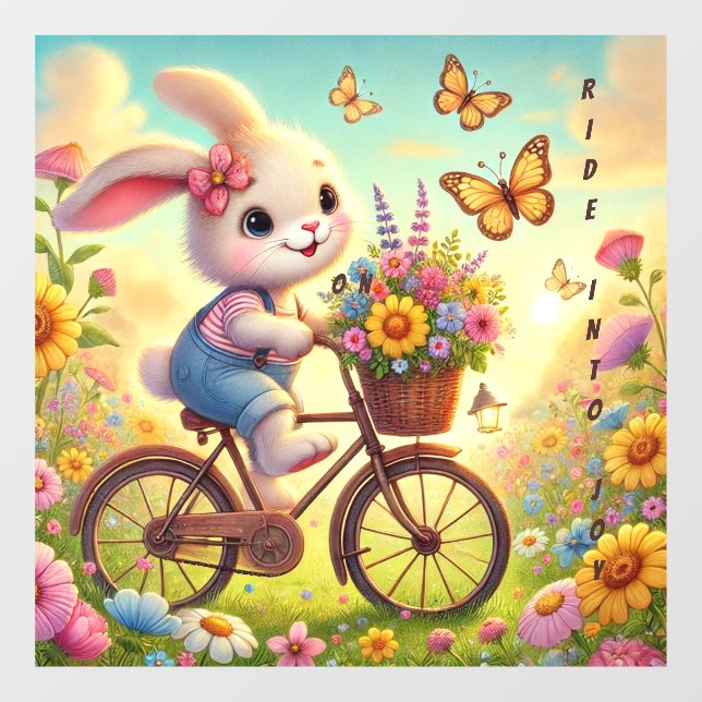 Vinilos Para Cristales Viaje En Alegría - Bicicleta Bunny (Hoja)