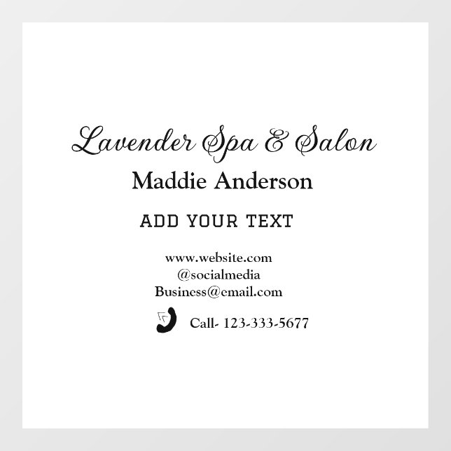 Vinilos Para Cristales viaje salón de spa información de huéspedes vacaci (Hoja)