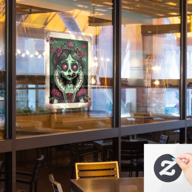 Vinilos Para Cristales Victorian Zombie Queen of Hearts (ventana del restaurante)