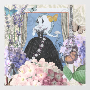 Vinilos Para Cristales Victoriana Floral Fancy Gown