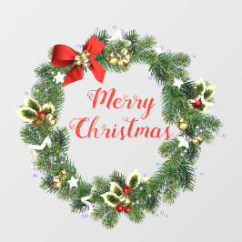 Vinilos Para Cristales Vidriera Corona Navideña Feliz Navidad