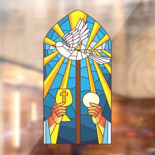 Vinilos Para Cristales Vidrio de Iglesia Misa Santa Custodia y Cáliz