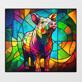 Vinilos Para Cristales Vidrio manchado de cerdo Hog Faux