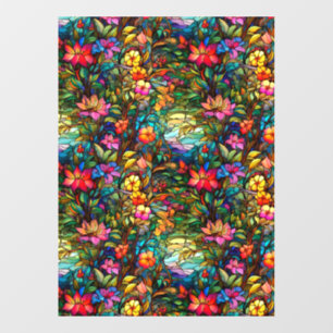 Vinilos Para Cristales Vidrio Manchado Floral Impermeable Ventanilla de p