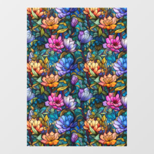Vinilos Para Cristales Vidrio Manchado Floral Impermeable Ventanilla de p