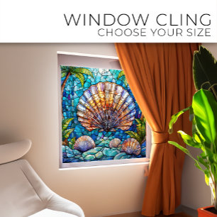 Vinilos Para Cristales Vieiras tropicales Arte de vidrio manchado