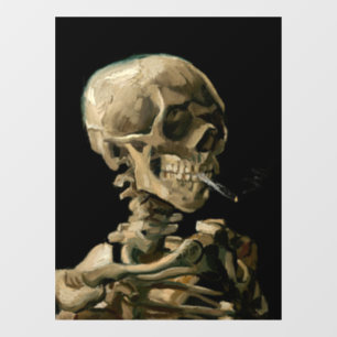 Vinilos Para Cristales Vincent van Gogh - Calavera con cigarrillo en llam