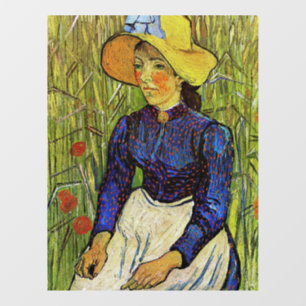 Vinilos Para Cristales Vincent van Gogh - Campesina con sombrero de paja