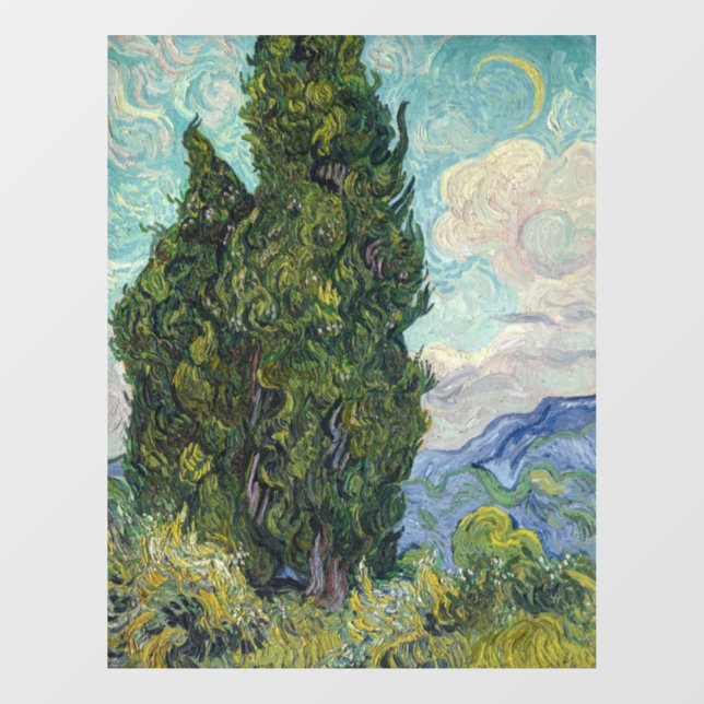 Vinilos Para Cristales Vincent van Gogh - Cypresses (Hoja)