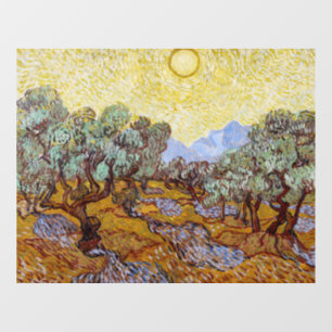 Vinilos Para Cristales Vincent van Gogh - Olivos, cielo amarillo y sol