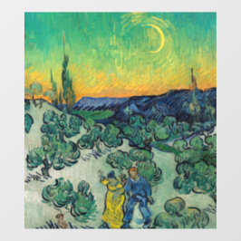 Vinilos Para Cristales Vincent van Gogh - Paisaje iluminado por luna con