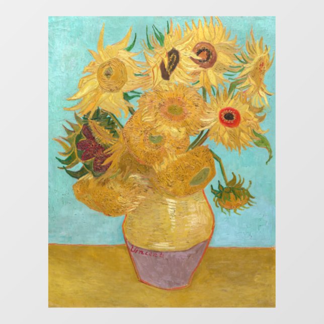 Vinilos Para Cristales Vincent Van Gogh - Vase con doce girasoles (Hoja)