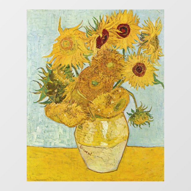 Vinilos Para Cristales Vincent Van Gogh - Vase con doce girasoles (Hoja)