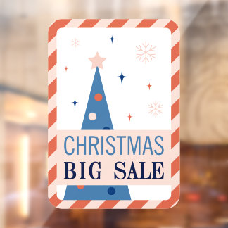 Vinilos Para Cristales Vintage Blue Christmas Sale Window Cling