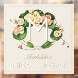 Vinilos Para Cristales Vintage Bridal Shower Daisies Wreath Chica Monogra