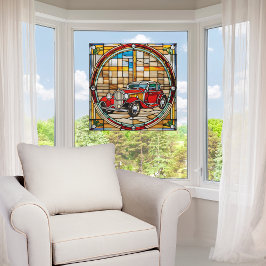 Vinilos Para Cristales Vintage Car Faux Sained Glass