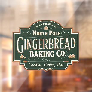 Vinilos Para Cristales Vintage de la empresa panadera North Pole Gingerbr