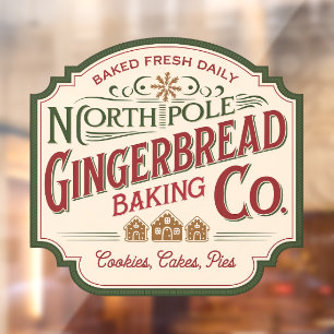 Vinilos Para Cristales Vintage de la empresa panadera North Pole gingerbr