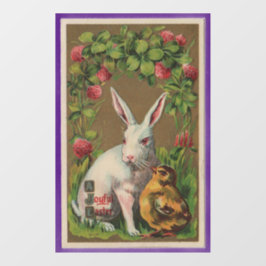 Vinilos Para Cristales Vintage Easter Rabbit Y Chick Window Cling
