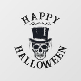 Vinilos Para Cristales Vintage Happy Halloween Skull