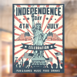 Vinilos Para Cristales Vintage Independence Day Cling
