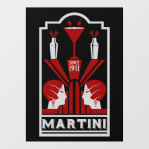 Vinilos Para Cristales Vintage Martini Art Deco