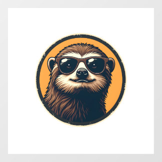 Vinilos Para Cristales Vintage Sloth Sunglasses Retro Badge Art 2