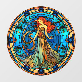 Vinilos Para Cristales Virgo Zodiac Rótulo Faux Stained Vidrio Cling