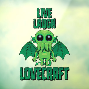 Vinilos Para Cristales Vive Ríe Lovecraft Cthulhu Lindo