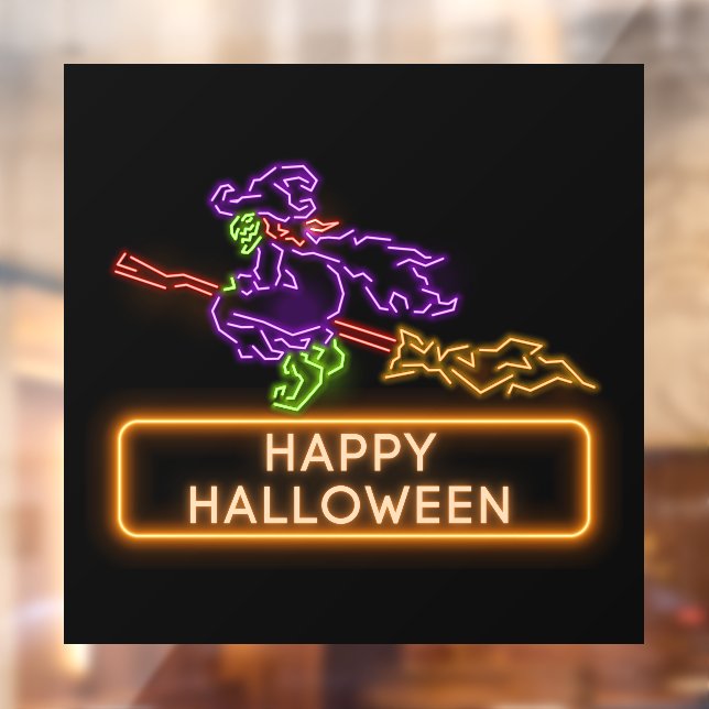 Vinilos Para Cristales Volador Bruja Halloween Neon Window Cling (Hoja 2)