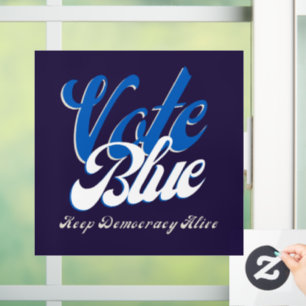 Vinilos Para Cristales Votar estilo retro azul Word Art