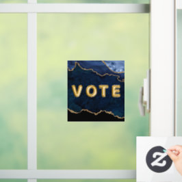 Vinilos Para Cristales Voto azul geoda dorado
