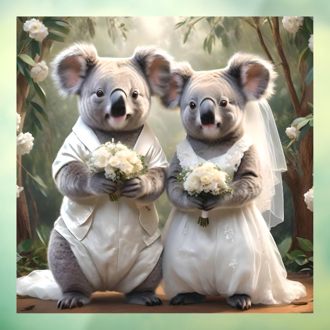 Vinilos Para Cristales "Votos de Siempre: Una Boda de Koala en Blanco" (Hoja 3)