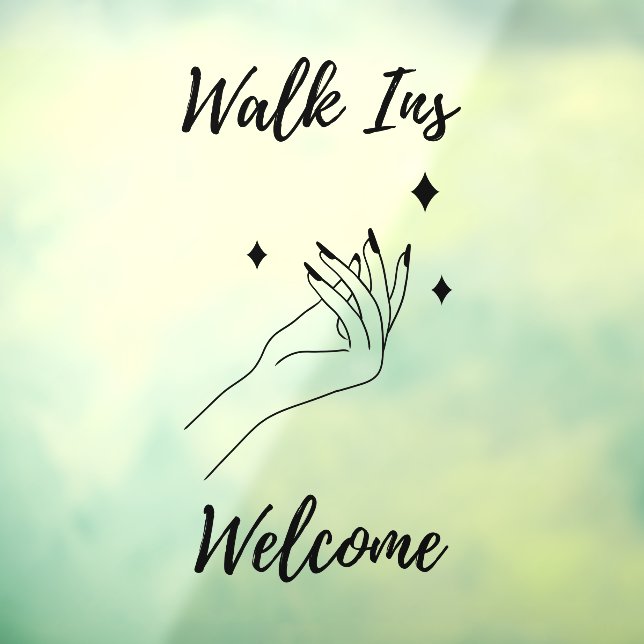 Vinilos Para Cristales Walk Ins Bienvenida Nail Salon Black (Hoja 3)