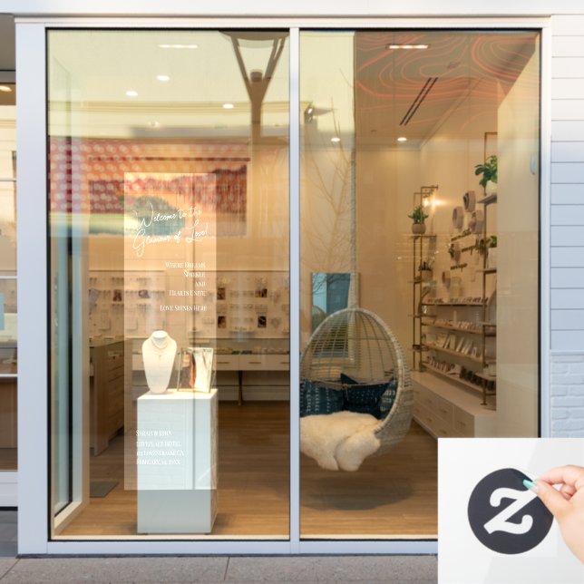 Vinilos Para Cristales Weddings White Welcome Glamour Love Elegant (Ventana de la tienda)