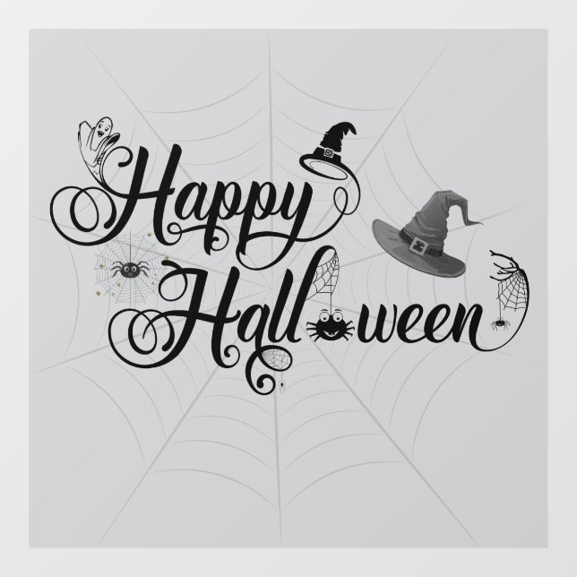 Vinilos Para Cristales Whacky Happy Halloween con webs (Hoja)