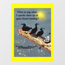 Vinilos Para Cristales "WhasSUP" con patos en la placa SUP