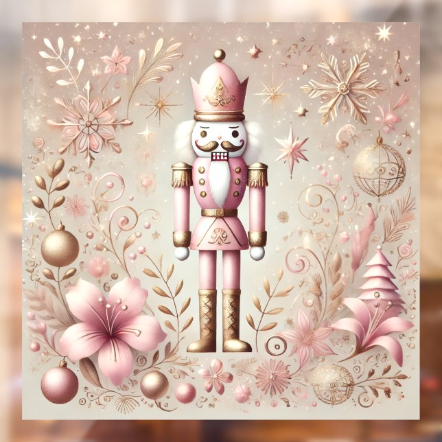 Vinilos Para Cristales Whimsical Elegant Pink and Gold Pastel Nutcracker  (Hoja 2)