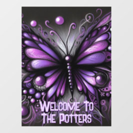 Vinilos Para Cristales Whimsical Gothic Butterfly Purple Personalized