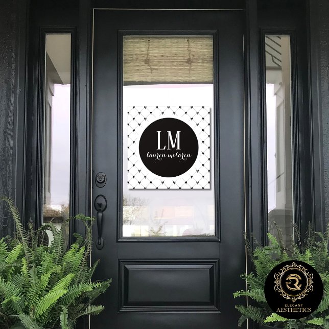 Vinilos Para Cristales White & Black Bow Monogram (Subido por el creador)