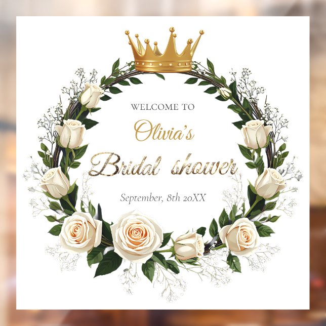 Vinilos Para Cristales White Roses & Baby’s Breath Bridal Shower (Hoja 2)