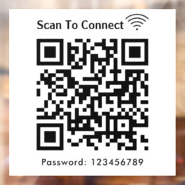 Vinilos Para Cristales Wifi Scan Para Conectar La Contraseña Código Qr Bl