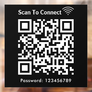 Vinilos Para Cristales Wifi Scan Para Conectar La Contraseña Código Qr Ne