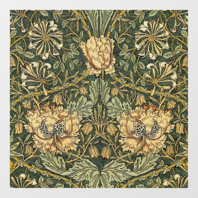 Vinilos Para Cristales William Morris Honeysuckle Green Floral (Hoja)