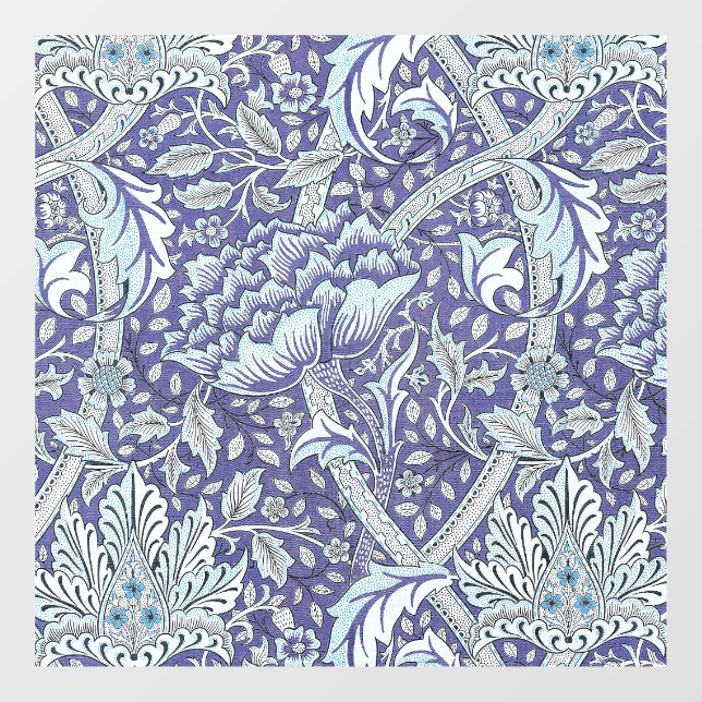 Vinilos Para Cristales William Morris Windrush flores azules florales (Hoja)
