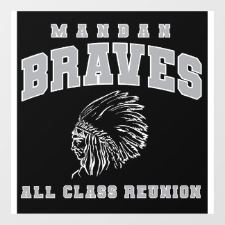 Vinilos Para Cristales Window Cling Mandan Braves All Class Reunion