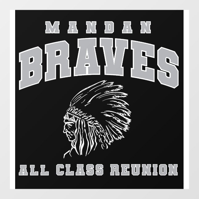 Vinilos Para Cristales Window Cling Mandan Braves All Class Reunion (Hoja)