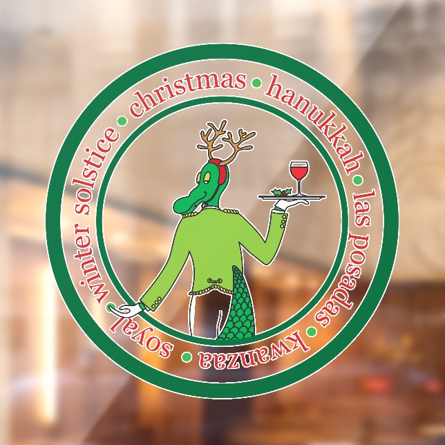 Vinilos Para Cristales Wine Business Holiday Sign (Hoja 2)