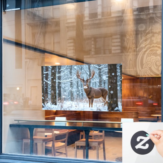 Vinilos Para Cristales Winter Buck Window Cling (Ventana de cafetería)